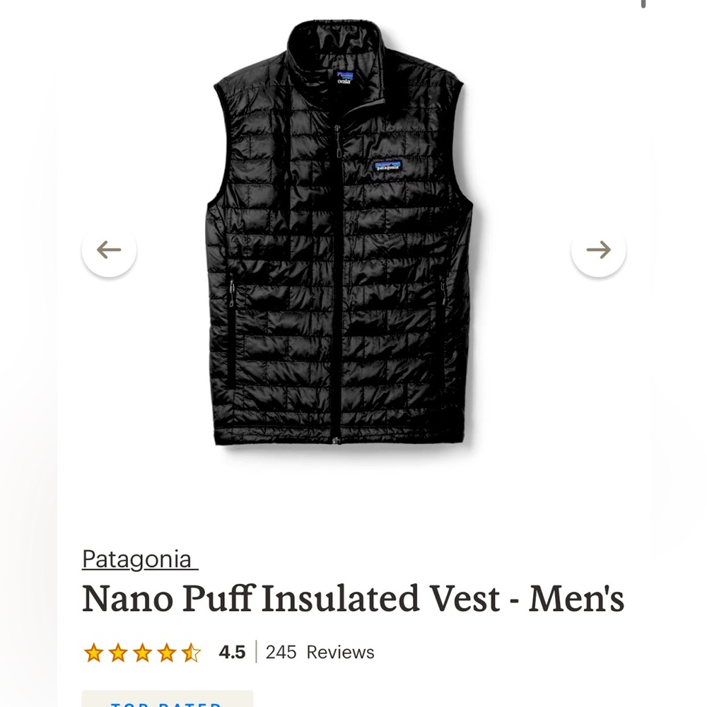 Patagonia Men’s Size Large Puffer Vest